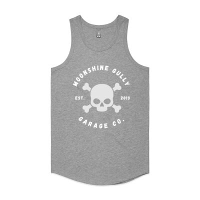 Skull & Crossbones by Moonshine Gully Garage Co. Cotton Tank (Singlet) Thumbnail