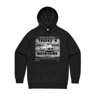 Trucks N Moonshine by Moonshine Gully Garage Co Pullover Hoodie Thumbnail