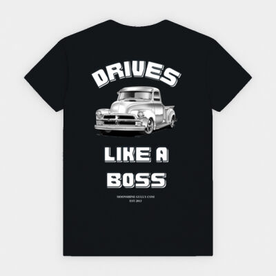 (Back Print) Drives Like A Boss by Moonshine Gully Garage Co. Unisex Cotton Tee Thumbnail