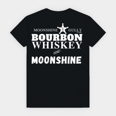 (Back Print) Bourbon Whiskey & Moonshine by Moonshine Gully Garage Co. Unisex Cotton Tee Thumbnail