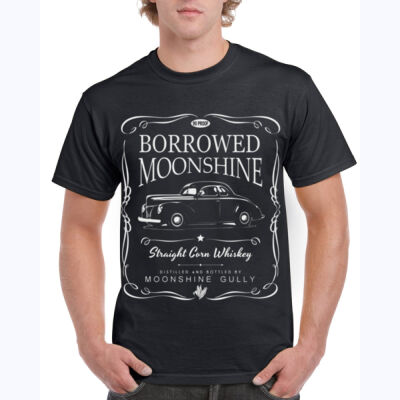 Borrowed Moonshine by Moonshine Gully Garage Co. Unisex Cotton Tee Thumbnail